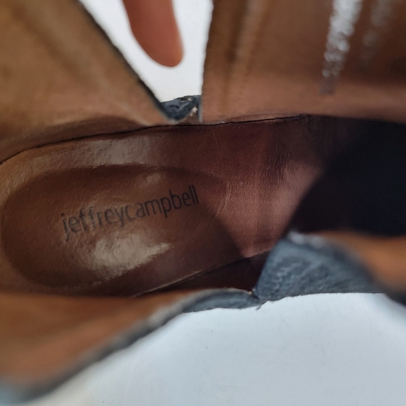 Jeffrey Campbell Bella Black Pointed Toe Leather Ankle Boots Size 10 - Picture 11 of 12